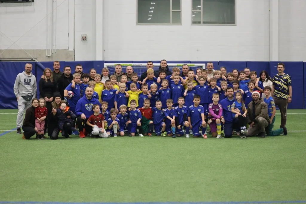 Youth soccer team practice